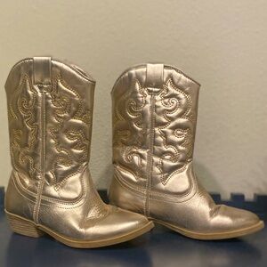 Tucker + Tate - Toddler Girl - Metallic Gold Western Boots - Size 12